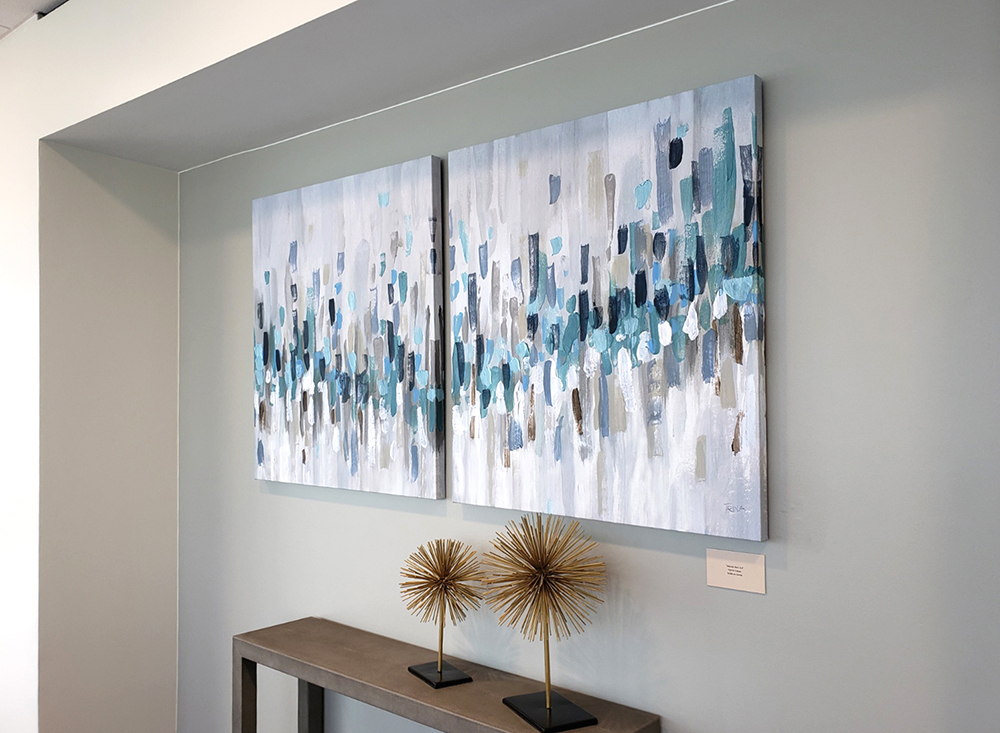 Abstract office wall art installation by My Favorite Art Place