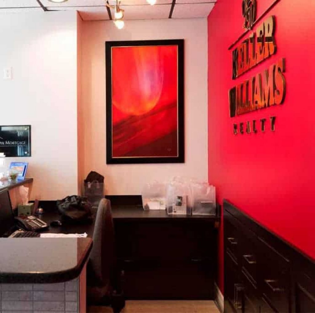 Bold red abstract canvas wall art by My Favorite Art Place