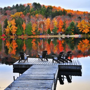 Wood Dock in Lake