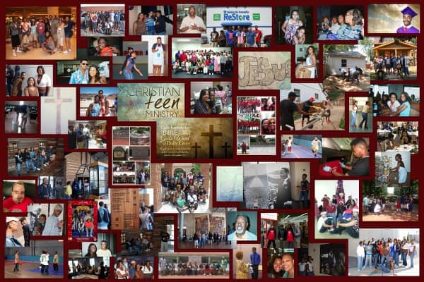 Custom photo collage feature wall by My Favorite Art Place