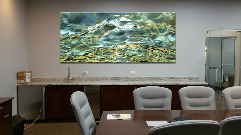Abstract nature wall art in meeting room by My Favorite Art Place