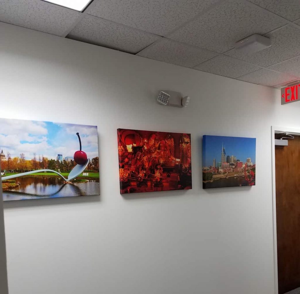 Office hallway framed artwork by My Favorite Art Place