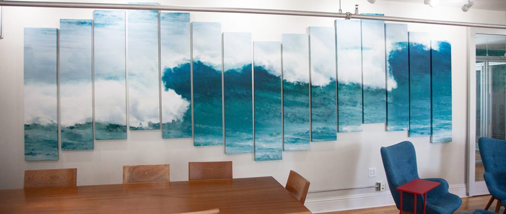Blue abstract multi-panel wall art by My Favorite Art Place