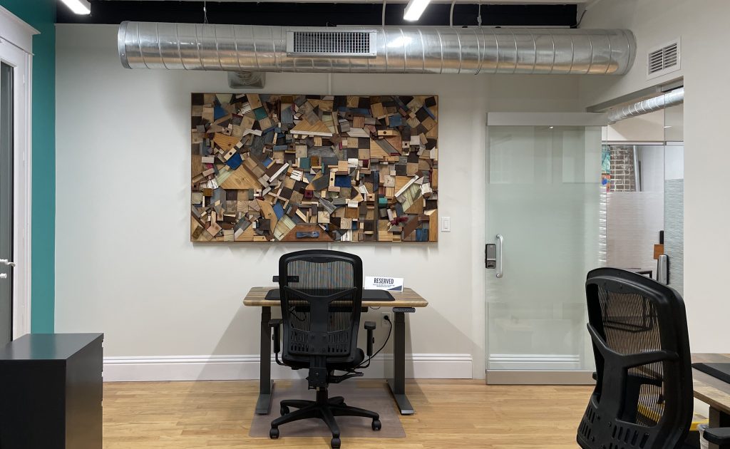 Office workspace collage wall art by My Favorite Art Place