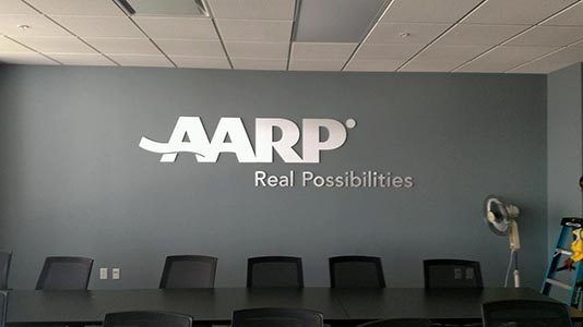 Corporate lobby branding wall art by My Favorite Art Place