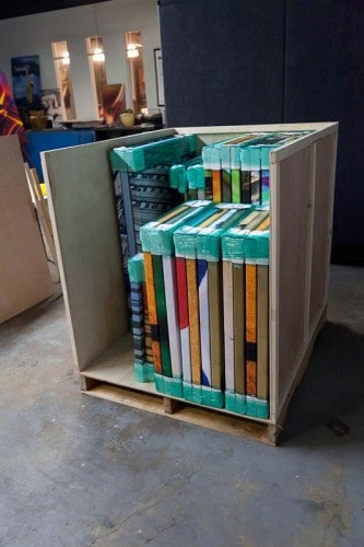 Large canvas storage rack studio by My Favorite Art Place