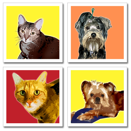 Pop art pet portrait collage by My Favorite Art Place