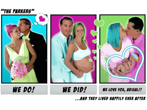 Custom comic style couple artwork by My Favorite Art Place