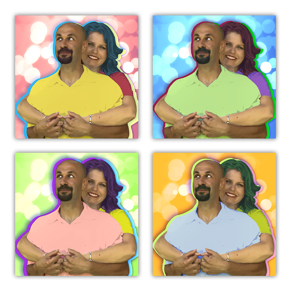 Family pop art portrait grid by My Favorite Art Place