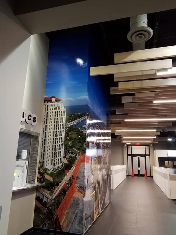 Modern office hallway art installation by My Favorite Art Place