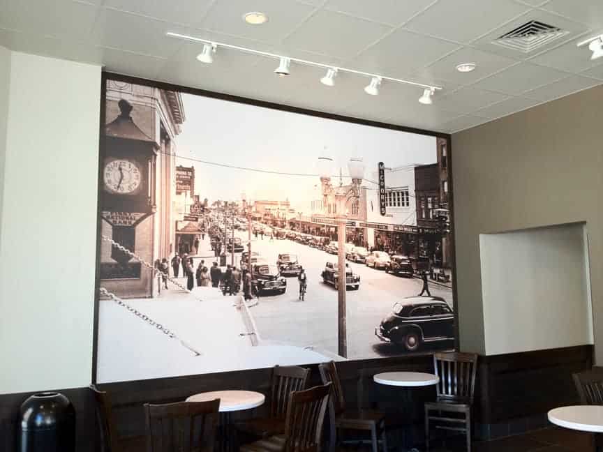 Office lobby wall mural by My Favorite Art Place