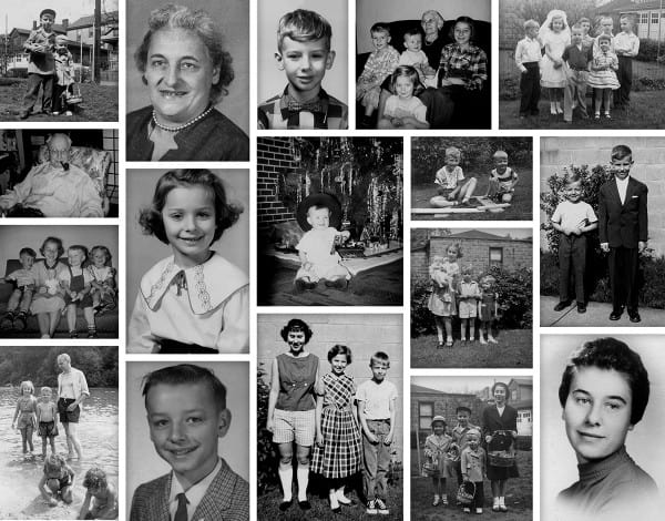 Black and white family collage by My Favorite Art Place