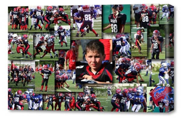 Football action photo collage by My Favorite Art Place