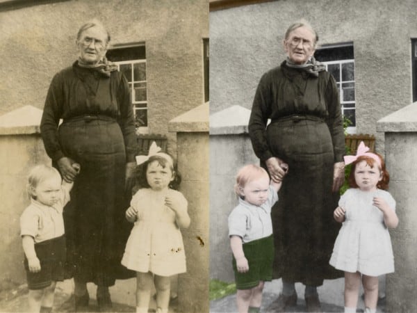 Old family photo restoration example by My Favorite Art Place