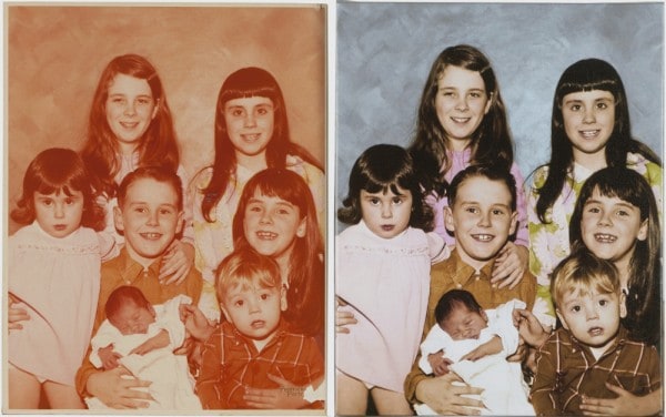 Family portrait restoration artwork by My Favorite Art Place