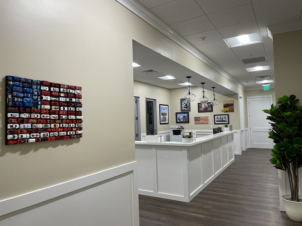 Bright clinic reception wall art by My Favorite Art Place