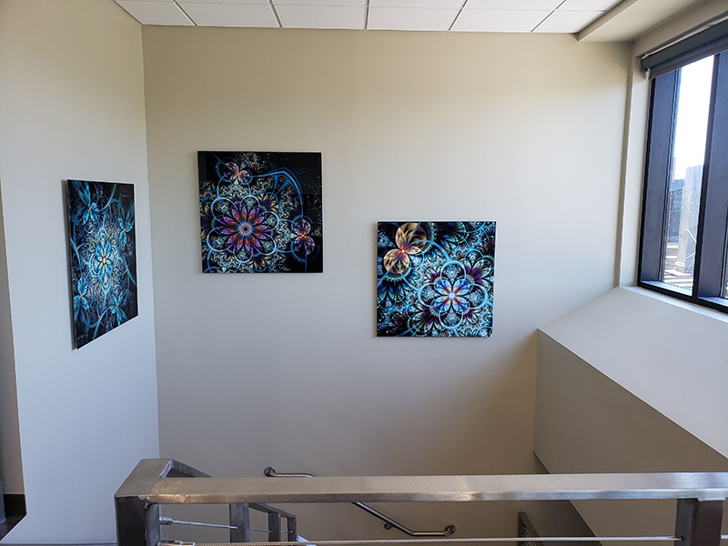 Office hallway framed art by My Favorite Art Place