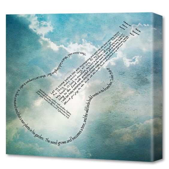 Guitar music word art canvas by My Favorite Art Place
