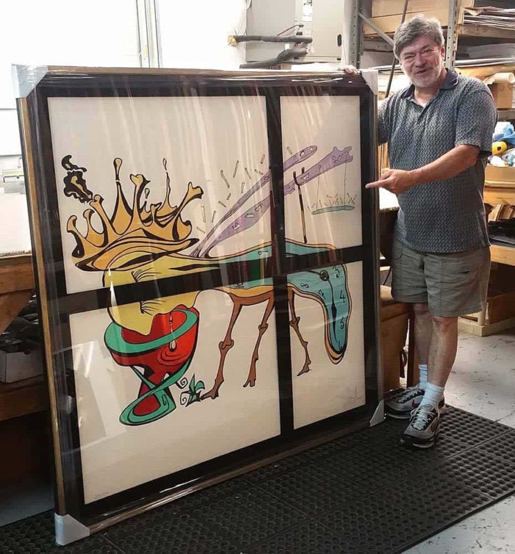 Large framed artwork installation by My Favorite Art Place