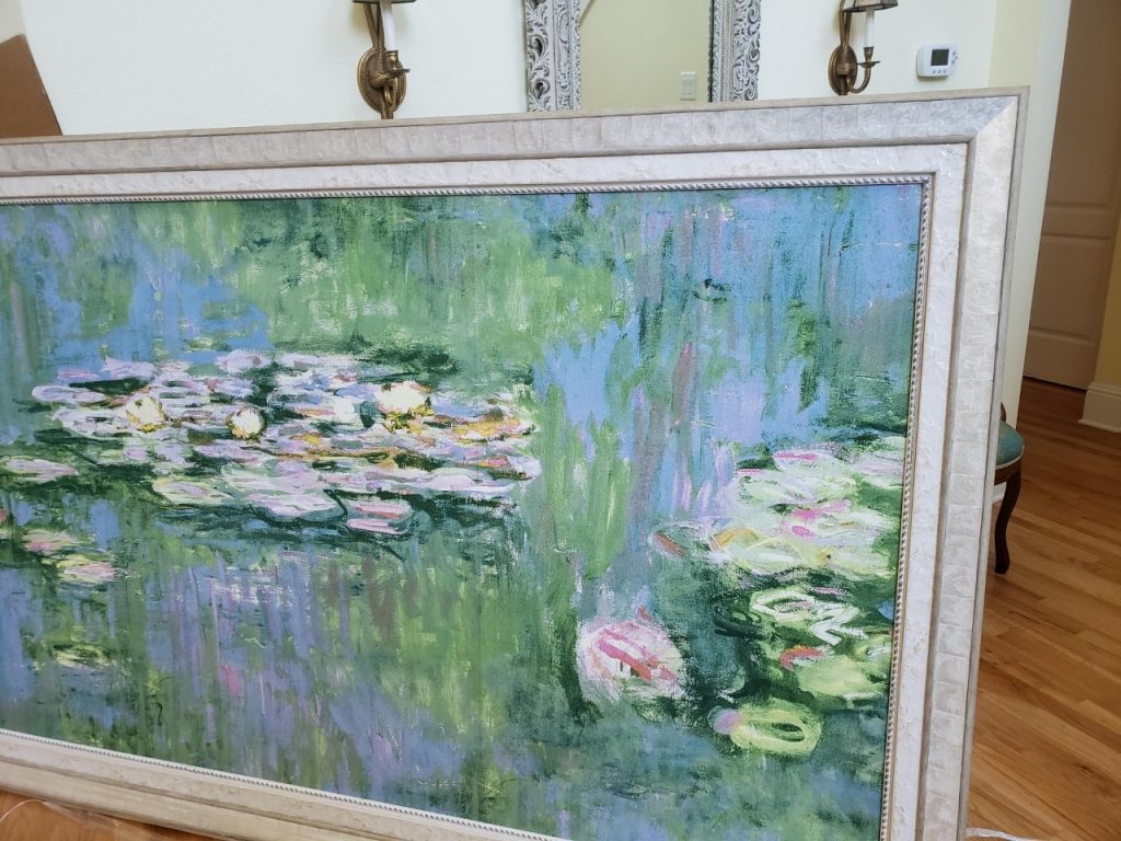 Water lily impressionist framed painting by My Favorite Art Place