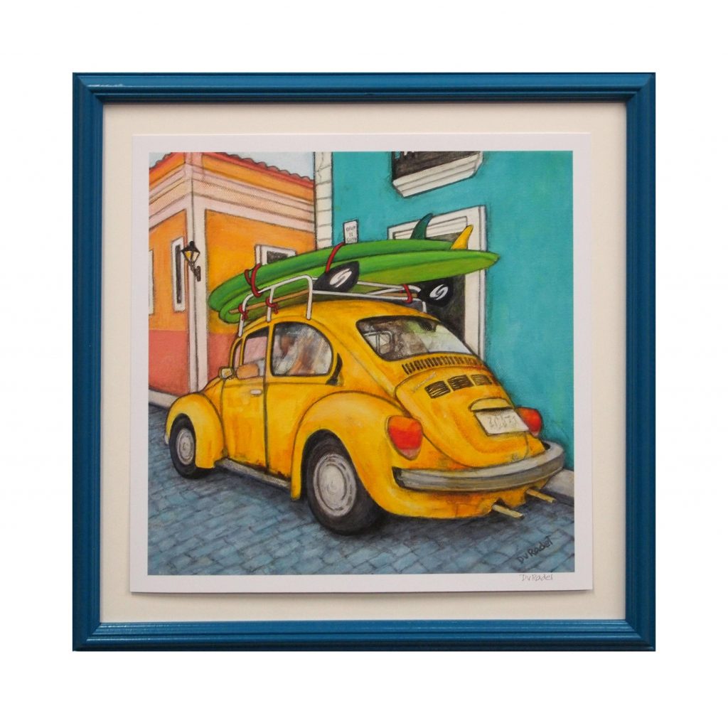 Classic car illustration framed artwork by My Favorite Art Place