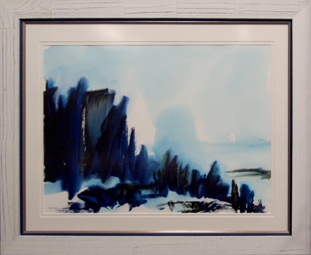 Blue abstract landscape artwork by My Favorite Art Place