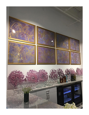 Multi-panel gallery wall installation by My Favorite Art Place