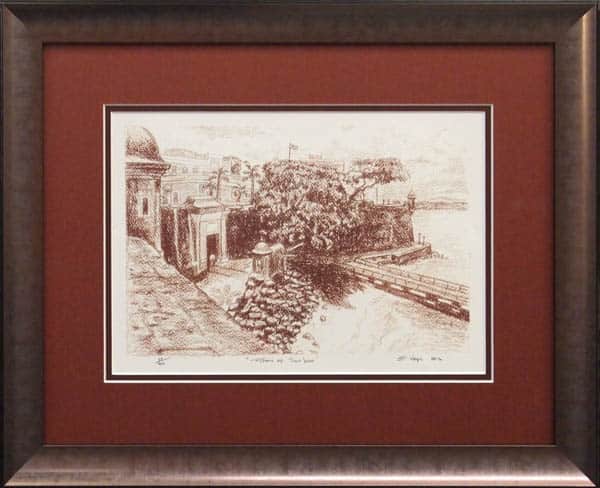 Vintage city illustration framed by My Favorite Art Place