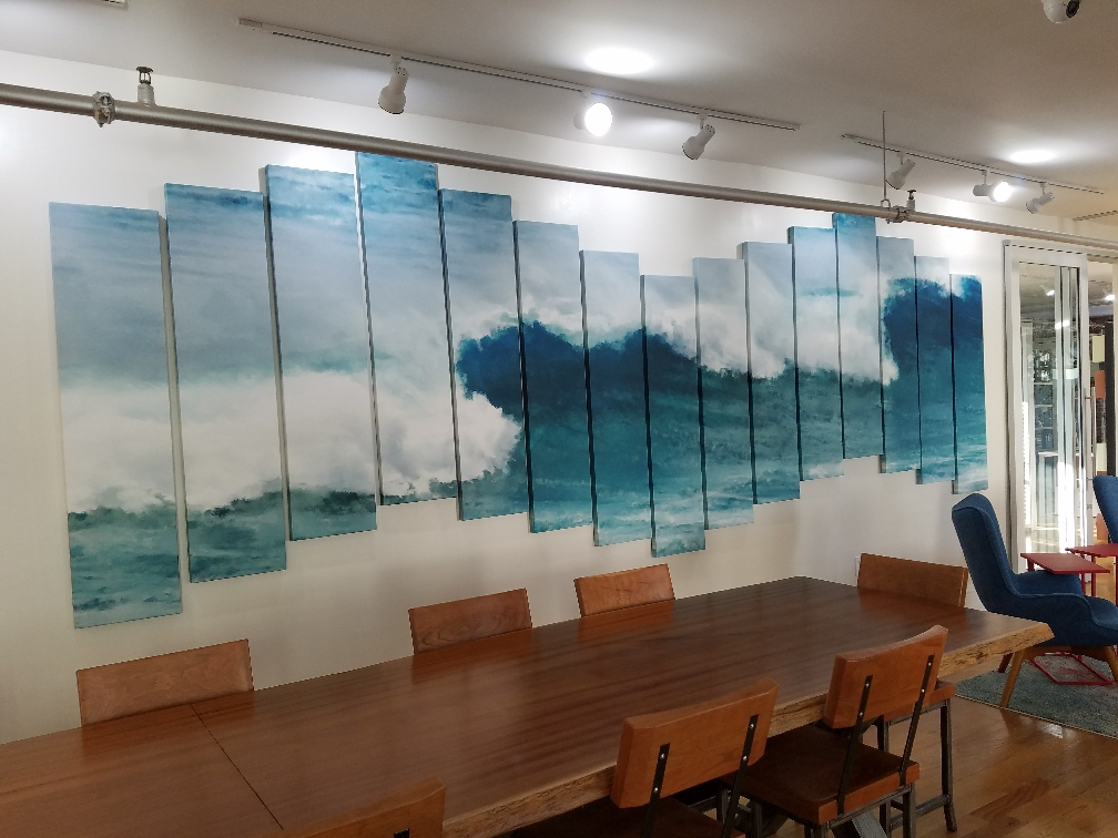 Conference room with large landscape art by My Favorite Art Place