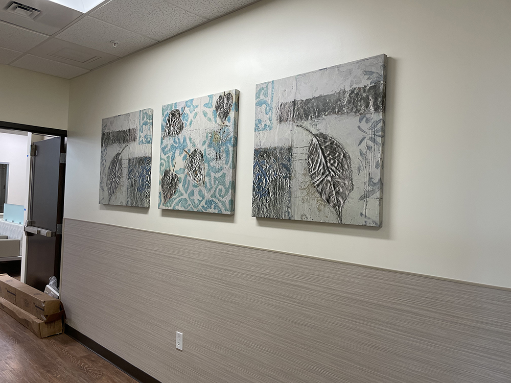 Textured abstract gallery wall by My Favorite Art Place