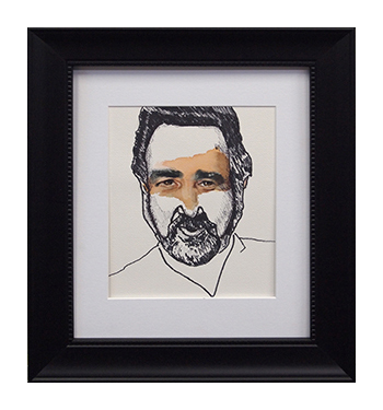 Pencil portrait illustration custom framed by My Favorite Art Place