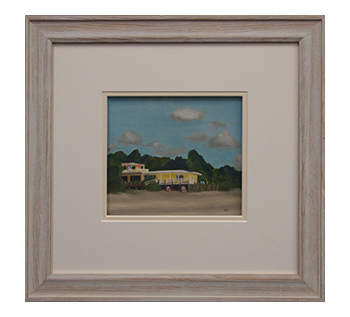 Minimal landscape painting framed by My Favorite Art Place