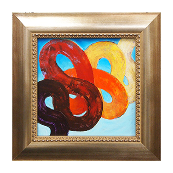 Colorful abstract swirl framed artwork by My Favorite Art Place