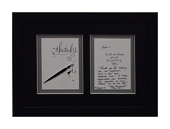 Calligraphy quote shadow box framing by My Favorite Art Place