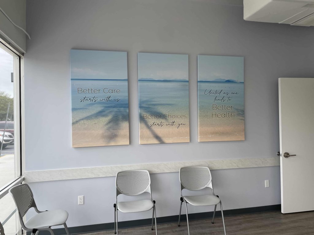 Healthcare hallway framed art by My Favorite Art Place