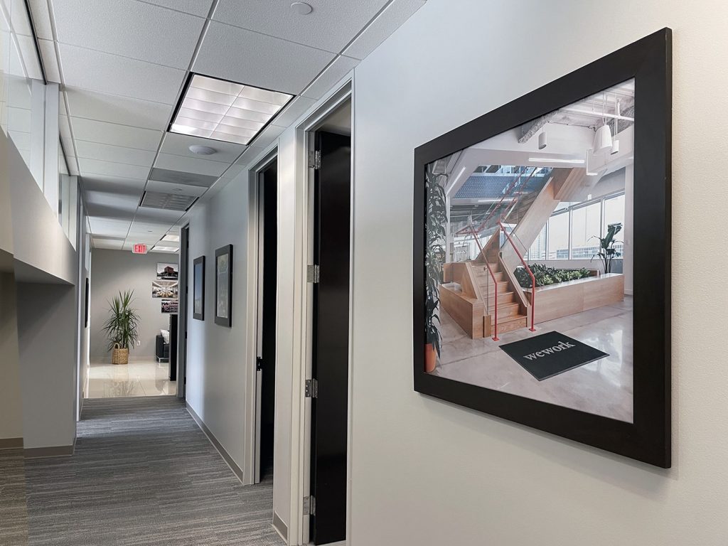 Office hallway framed artwork by My Favorite Art Place