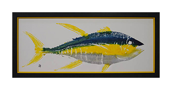 Yellow fish illustration framed artwork by My Favorite Art Place