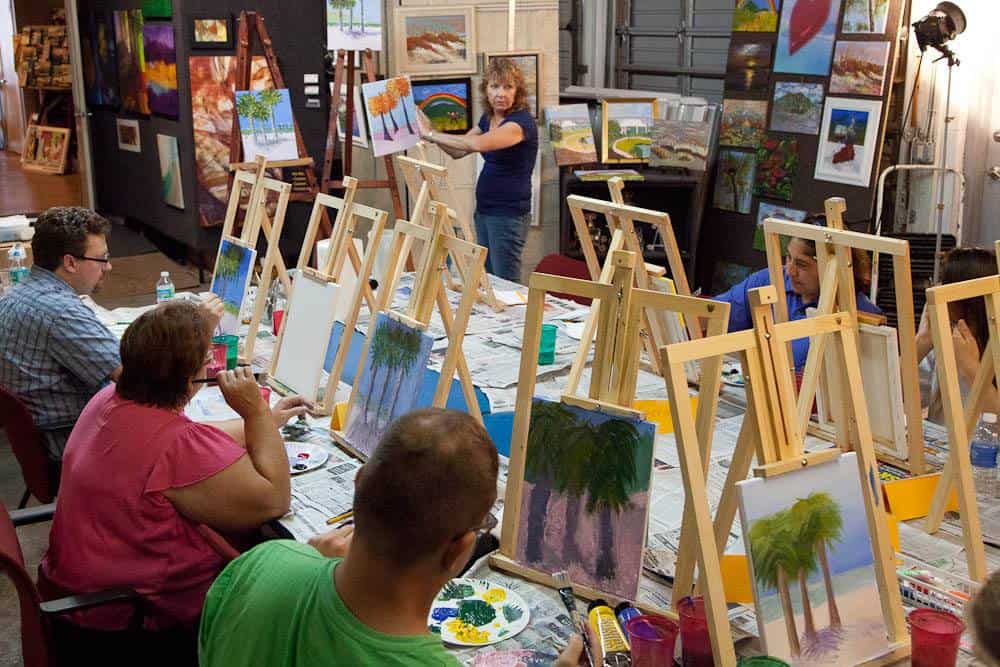 Group painting class hosted by My Favorite Art Place.