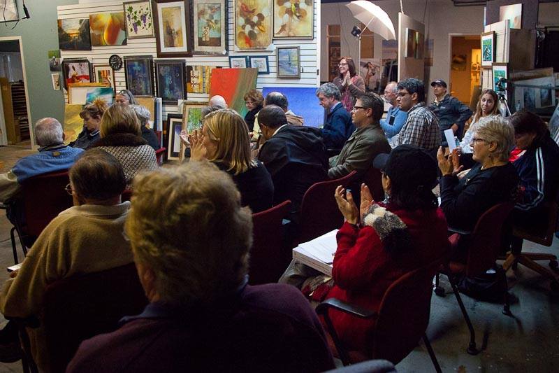 Art talk audience gathering at My Favorite Art Place.