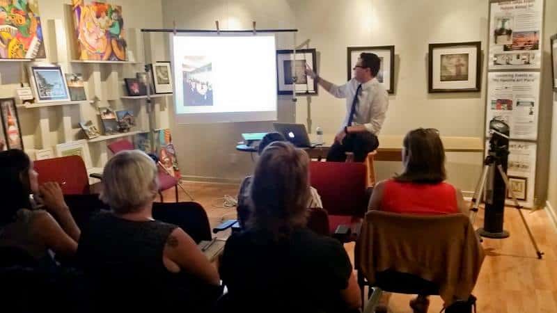 Artist presentation event at My Favorite Art Place gallery.