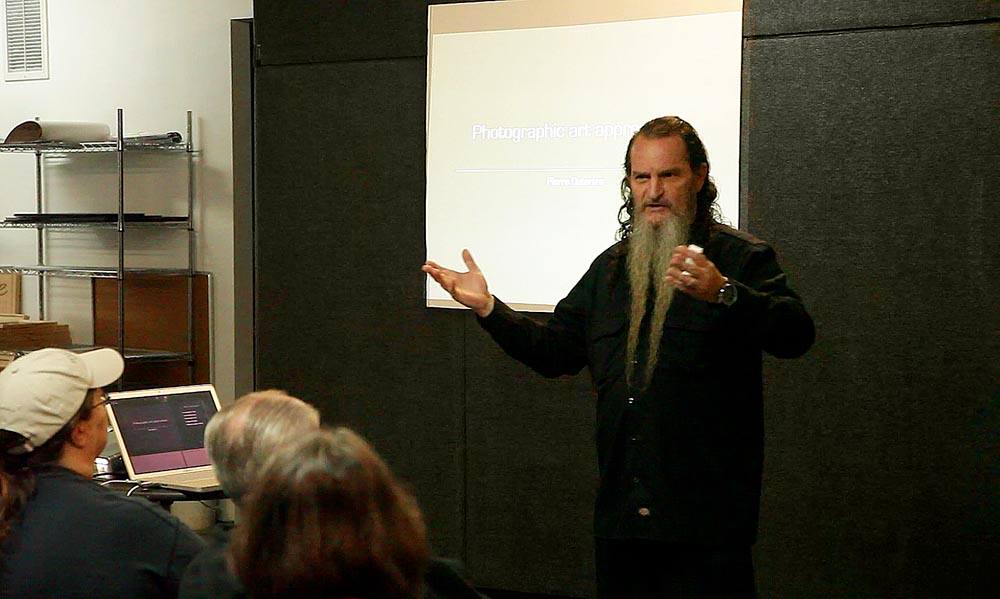 Guest lecturer speaking at My Favorite Art Place.