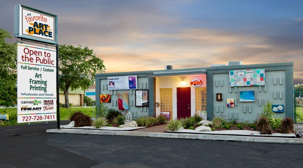 Exterior gallery building by My Favorite Art Place.