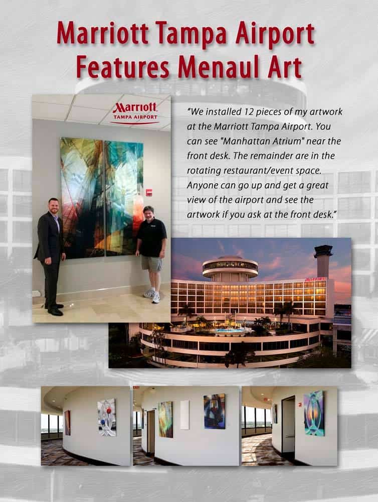 Art exhibit information board at My Favorite Art Place gallery.