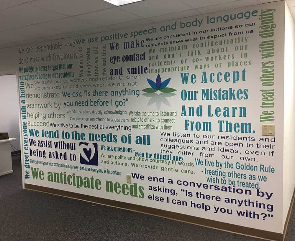 Office motivational mural by My Favorite Art Place for employee engagement