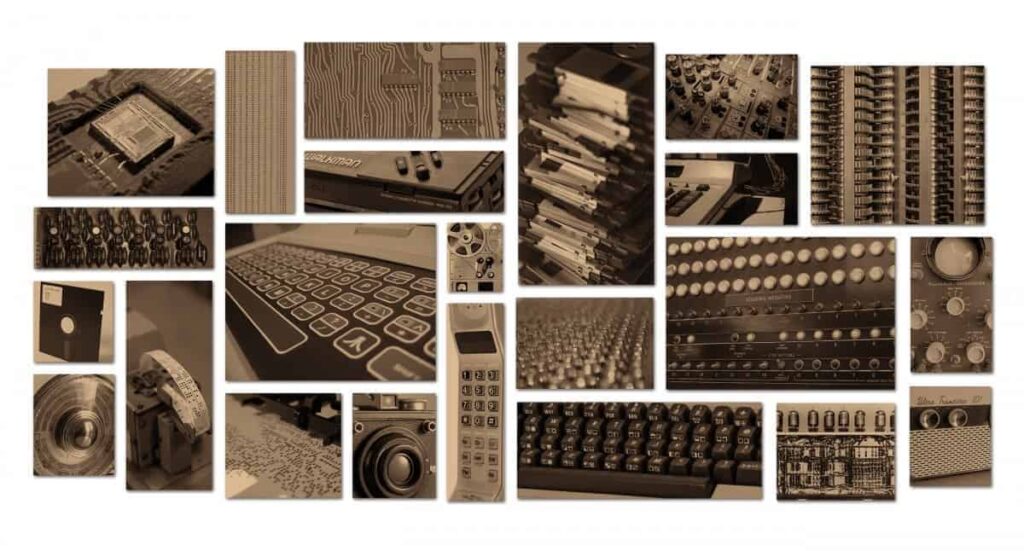 Photo collage of art tools by My Favorite Art Place for creative workspace décor