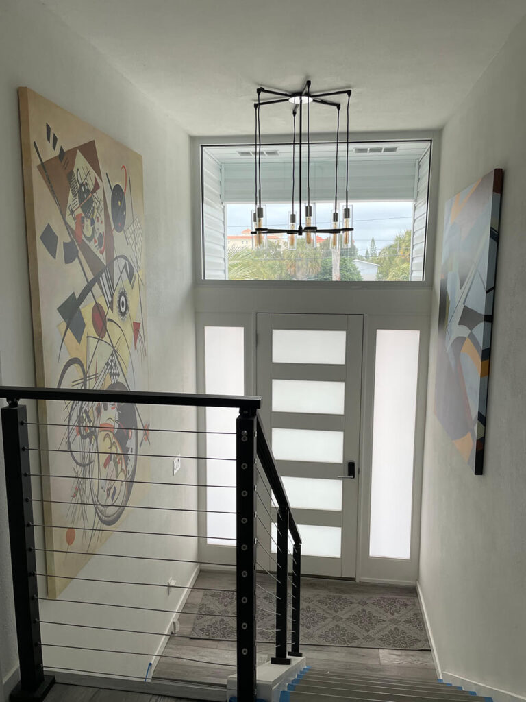 Stairway interior styled with framed wall art by My Favorite Art Place