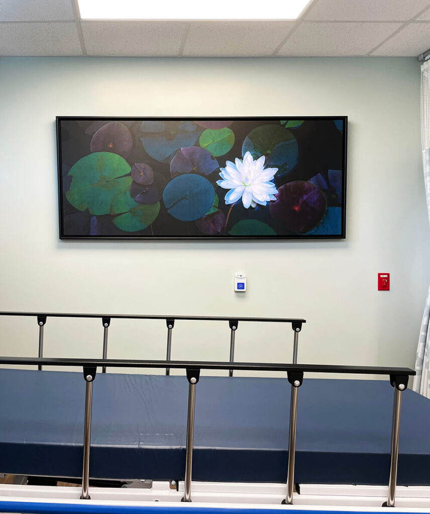 Digital art display mounted in public space by My Favorite Art Place