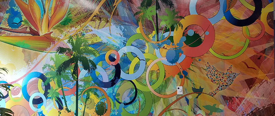 Vibrant abstract modern art canvas close-up from by My Favorite Art Place