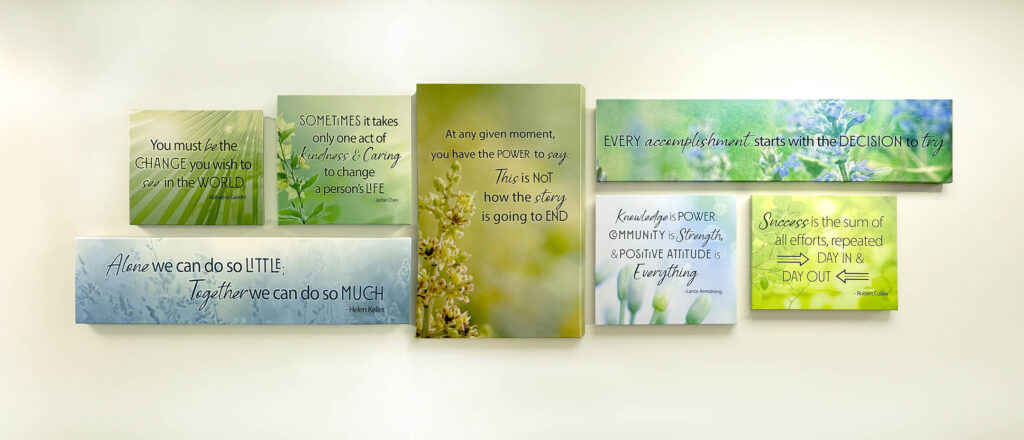 Abstract green canvas triptych from My Favorite Art Place